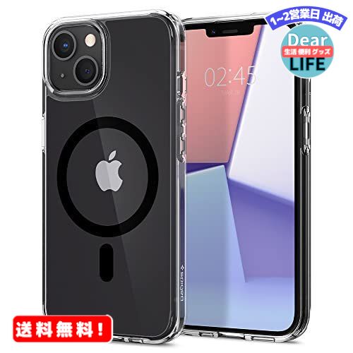 MR:Spigen iPhone13 mini 用 ケース MagSafe対応 マグネット搭載 2重構造 米軍MIL規格取得 耐衝撃 すり傷防止 マグセーフ 適用カバー ワイヤレス充電対応 ウルトラ・ハイブリッド マグ ACS03323 (ブラック)