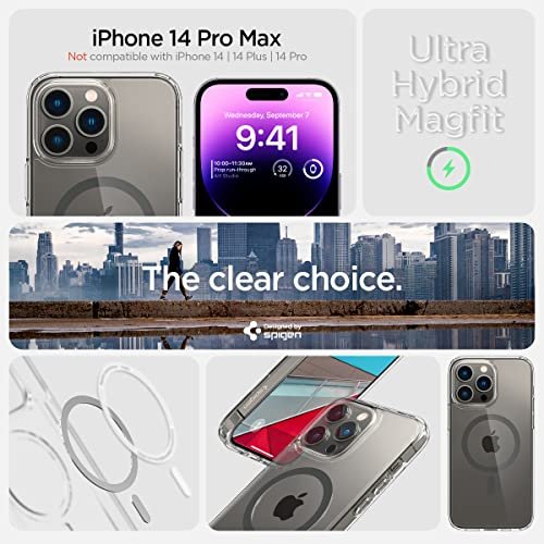 MR:Spigen iPhone14ProMax ケース MagSafe対応 マグネット搭載 黄変なし 2重構造 米軍MIL規格取得 耐衝撃 すり傷防止 マグセーフ 適用カバー ワイヤレス充電対応 ウルトラ・ハイブリッド マグフィット ACS04826 (グラファイト) 2