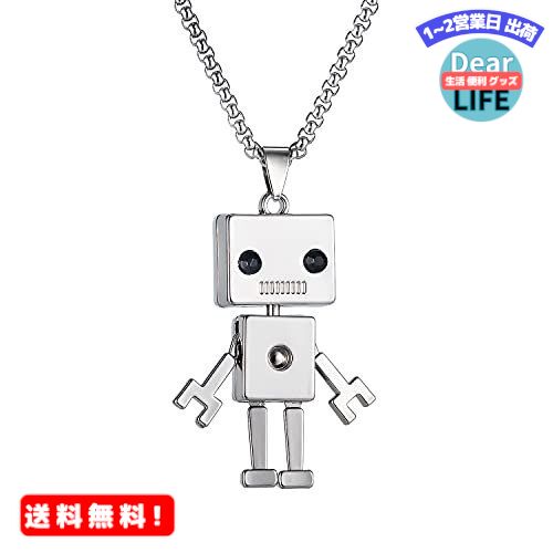 MR:Yoursfs ロボット ネックレス メンズ hiphop ネックレス ステンレス ファッション ペンダント ロングネックレス アクセサリー プレゼント