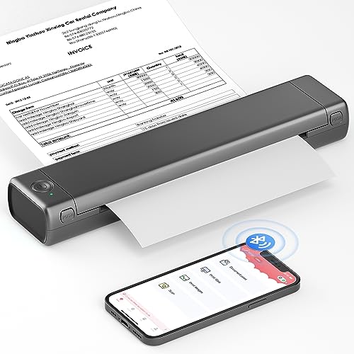 MR: Itari M08F-A4 モバイルプリンター A4 ミニプリンター携帯プリンターコピー機 家庭用portable printer熱転写 プリンター 家庭用およびオフィス用のポータブル プリンター 8.26"x11.69" A4 感熱紙をサポート Bluetooth接続対応 Android IOS 電話 ラップトップ