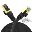 MR: 20m Veetop CAT7 LANケーブル カテゴリー7 フラット 高速 10Gbps 750MHz STP 金メッキコネクタ RJ45 二重シールド 爪折れ防止 光回線 有線ランケーブル wi-fiケーブル パソコン モデム ルーター ラップトップ プリンター PS3 PS4 PS5 Xbox等に対応らんけーぶる