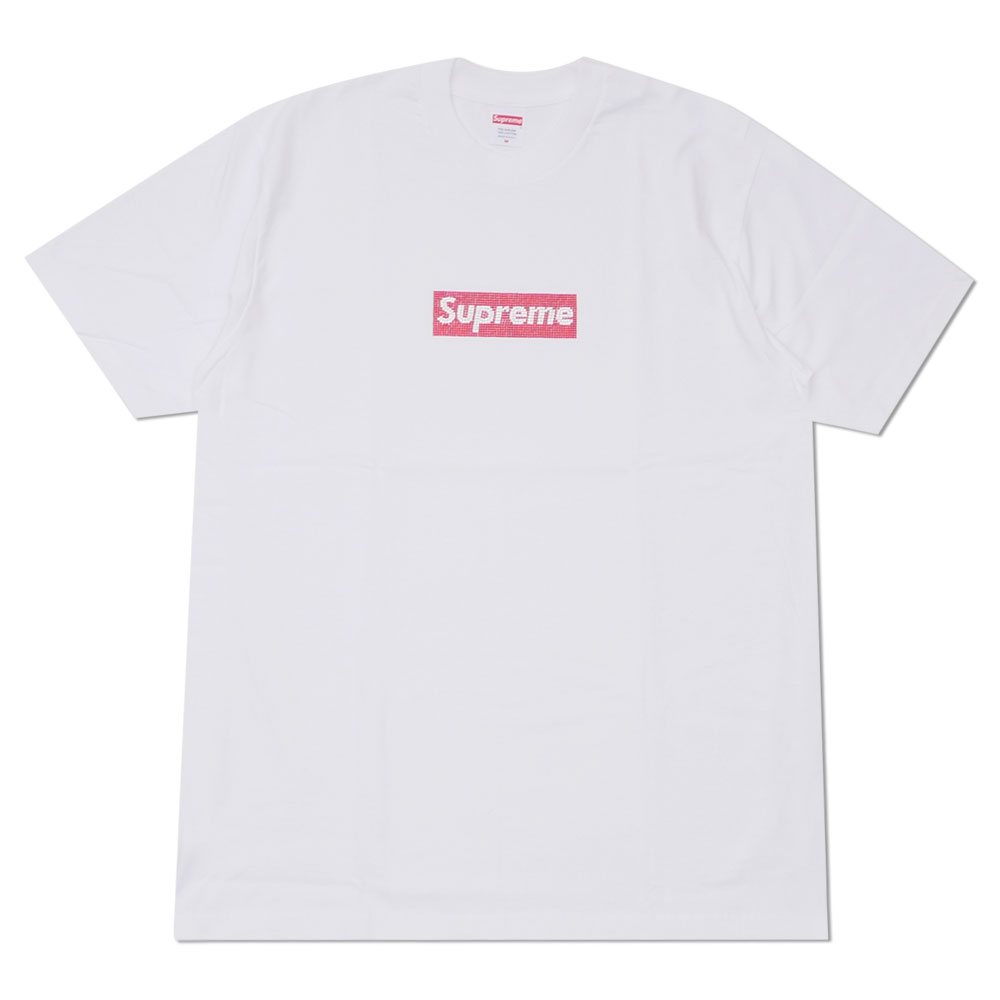 Supreme×Swarovski 2019SS 25th Anniversary Box Logo Tee シュプリーム×スワロフスキー 25周年記念ボックスロゴTシャツ 半袖カットソー ホワイト サイズ M 211207 新古品 送料無料