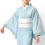 【15%OFF&10%OFFクーポン配布中】レース着物 単衣 水色 ライトブルー ボタニカル 葉 植物柄 エレガント フェミニン 総レース 洗える 単品 和装 仕立て上がり 春 夏着物 浴衣 13,990円