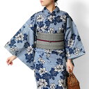 【15%OFFクーポン配布中】夏着物 つやび×雅姫 藍捺染 綿麻 鉄線 古典柄 花柄 青 白 レディース 30代 40代 50代 モダン 上品 女性用 仕立上が...