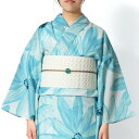 【エントリーでポイント5倍】浴衣 吸水速乾 アートフラワー ライトブルー 水色 花 大柄 清涼感 レディース モダン スタイリッシュ カッコイイ 女性用 仕立上がり 単品 日本製