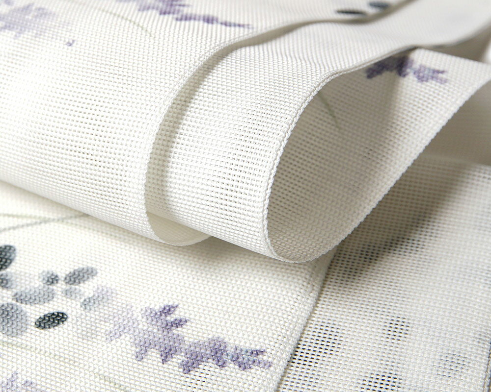 半幅帯 萩 オフ白 モノトーン レトロ モダン 日本製 夏帯 変り結び 細帯