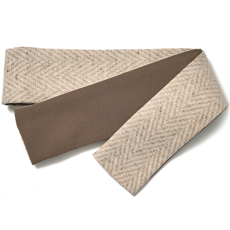 【Max10%OFFクーポン配布中】角帯 ベージュ 杉綾柄 伝統文様 ネル シンプル リバーシブル シック モダン 男性用 着物 浴衣 貝の口