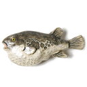 【10%OFFクーポン&エントリーでP5倍】帯留め フグ 魚 グレー ベージュ 魚 ハンドメイド 和装小物 ピューター SUU