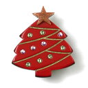 帯留め クリスマスツリー 赤 冬 ラインストーン 可愛い キラキラ モダン 個性的 和装小物 着物 帯飾り