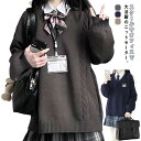 【送料無料】スクールセーター 秋冬 学生服 セーター 暖かい 高校生 トップス 中学生 通学 ニットセーター 女子制服 JK制服 ケーブル編み Vネック 学生服 ゆったり お洒落 大きいサイズ 無地 イ