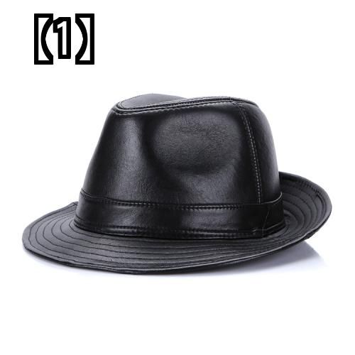 【送料無料】中折れ帽 ソフト帽 帽子 おしゃれ 革帽子 メンズ ハット　冬用　アウトドア レジャー 紳士 ジャズ ハット