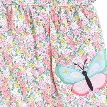カーターズ【女の子 nb/3M〜24M】ロンパース 袖フリル バタフライ花柄・ピンク【定形外郵便は送料無料】プリミーサイズ/Carter's/ドレス/かわいい/ベビー服/春夏物/出産祝い/内祝い/50cm/60cm/70cm/80cm/90cm【ラッピング別注文で可能です】