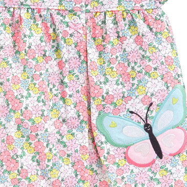 カーターズ【女の子　nb/3M〜24M】ロンパース　袖フリル　バタフライ花柄・ピンク【定形外郵便は送料無料】プリミーサイズ/Carter's/ドレス/かわいい/ベビー服/春夏物/出産祝い/内祝い/50cm/60cm/70cm/80cm/90cm【ラッピング別注文で可能です】