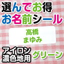 選んでお得 お名前シール（アイロン濃色地用） 文字カラーグリーン ディアカーズ お名前シール ネームシール 名前つけ 入園入学 男の子 女の子 色の濃い 布製品 送料無料 iron name 柄物