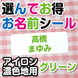 選んでお得 お名前シール（アイロン濃色地用） 文字カラーグリーン ディアカーズ お名前シール ネームシール 名前つけ 入園入学 男の子 女の子 色の濃い 布製品 送料無料 iron name 柄物