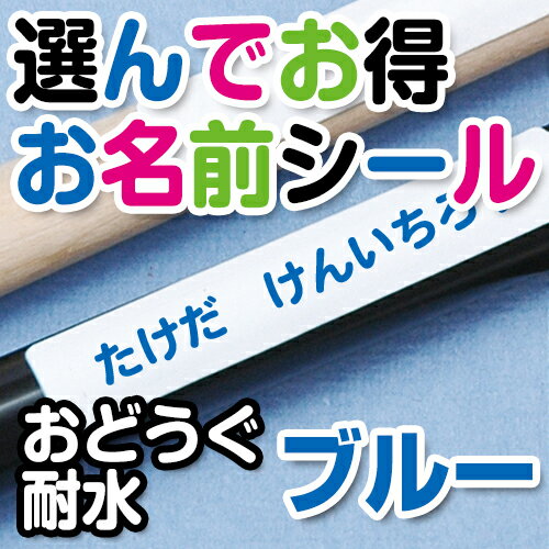 【20周年記念クーポン】 選んでお得 お名前シール(おどうぐ耐水加工) 文字カラーブルー ディアカーズ お名前シール ネームシール 名前つけ 入園入学 男の子 女の子 送料無料 name 文房具 ランチグッズ 耐水