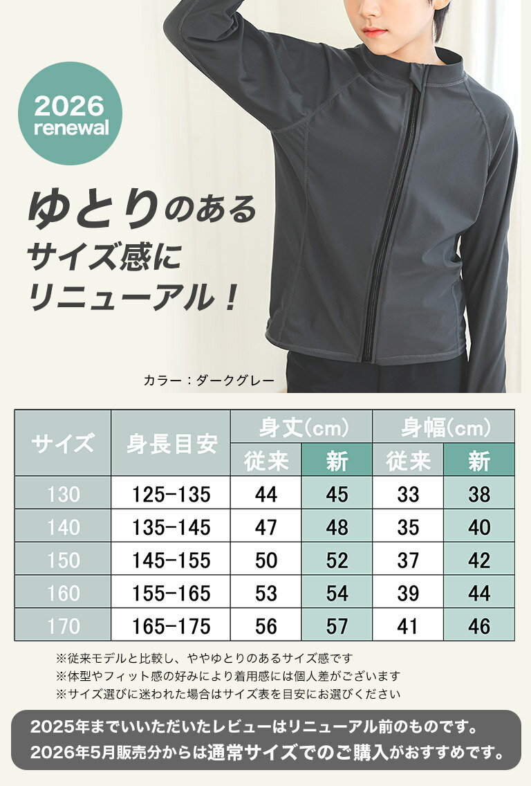 程よくゆったり 水陸両用 ラッシュガード キッズ UPF50+ 長袖 指穴 男女兼用 スク...