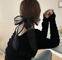 ロングリボンシュシュ レースシュシュ レデイースヘアアクセサリー 大ぶり かわいい ヘアゴム シュシュ シンプル おしゃれ 大人可愛い