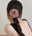 オーガンジーシュシュ ローズシュシュ ビッグシュシュ ヘアゴム ボリューム 薔薇 フラワー 春夏 レデイースヘアアクセサリー おしゃれ エレガント トレンド 上品 きれいめ 大人可愛い