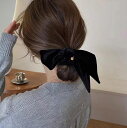 ベルベットリボンシュシュ ヘアゴム 秋冬 おしゃれ シュシュ ブラック ブラウン レディースヘアアクセサリー 大人可愛い