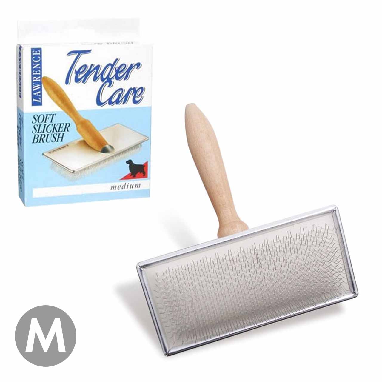 ローレンス ソフトスリッカーブラシ Mサイズ 中型犬用 お手入れ ブラッシング スリッカーブラシ 0801