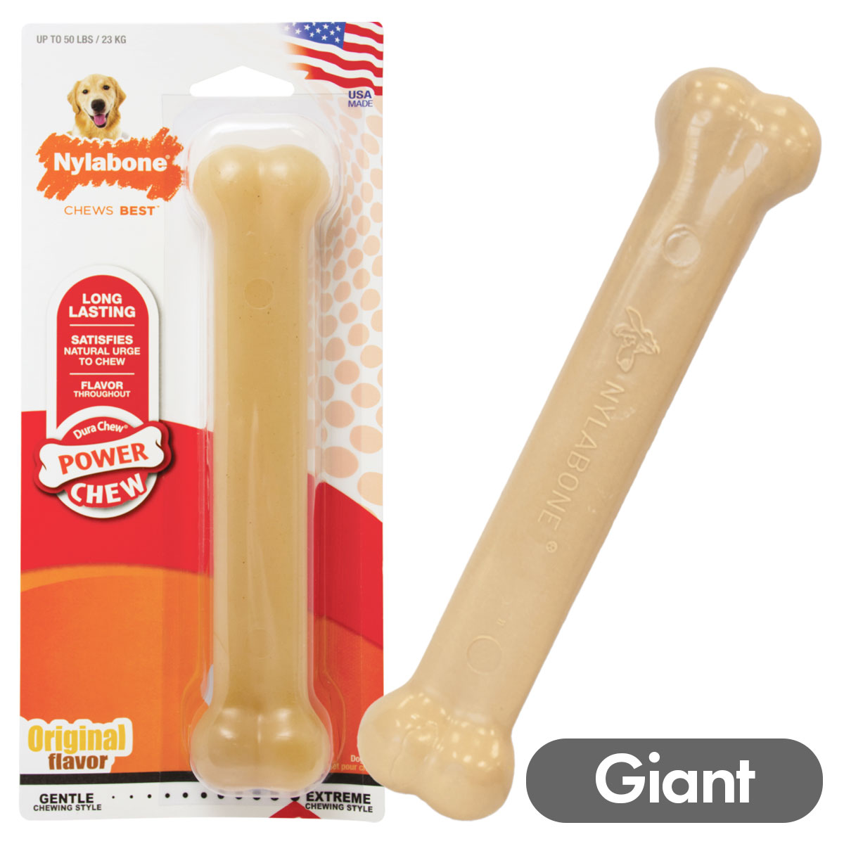 Nylabone ナイラボーン デュラチュウ ボーン ジャイアントサイズ おもちゃ 噛むおもちゃ 丈夫 硬い 長持ち 硬質ナイ…