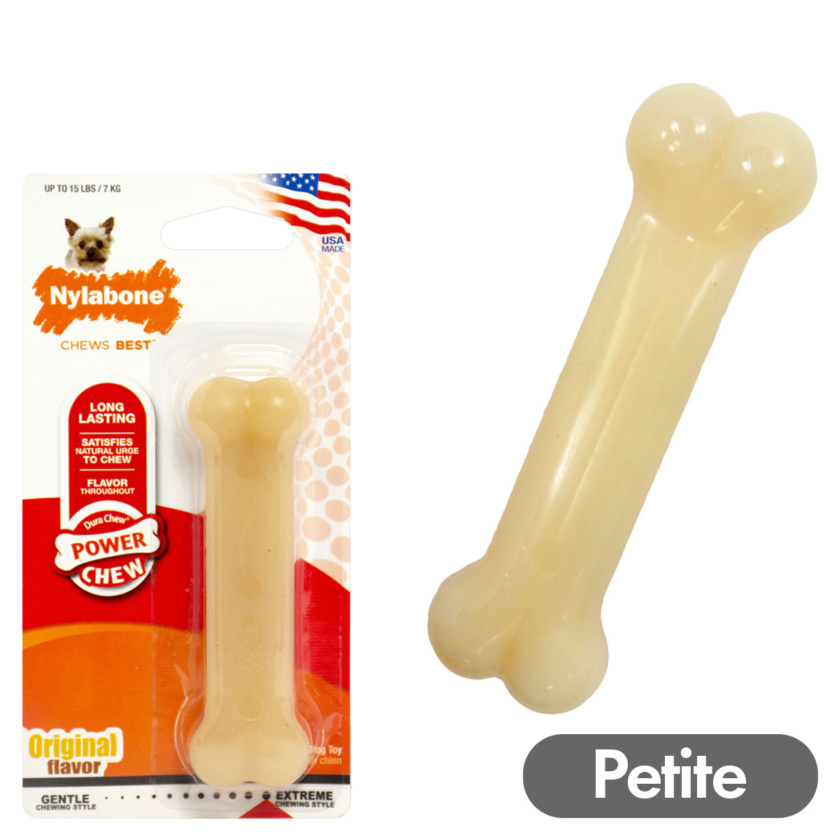 Nylabone ナイラボーン デュラチュウ ボーン プチ Petiteサイズ 小型犬 噛むおもちゃ 丈夫 おもちゃ 硬い 長持ち 硬質ナイロン アメリカ製 海外ブランド 輸入品 【メール便OK】のサムネイル
