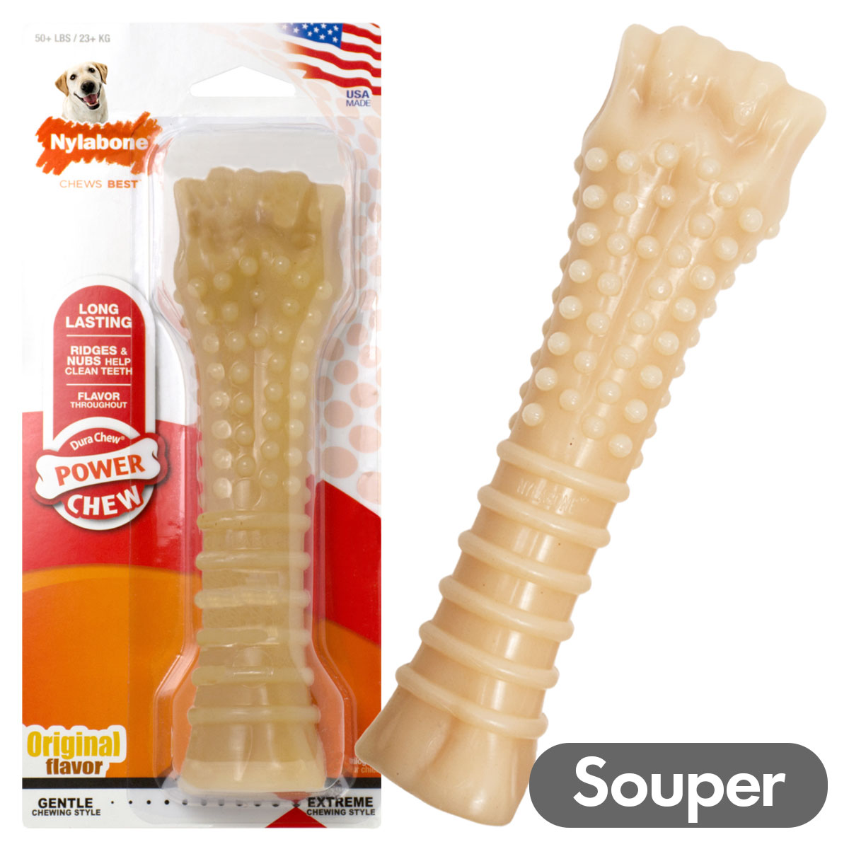 Nylabone ナイラボーン デュラチュウ ボーン スーパーサイズ 推奨体重23kg以上 犬用おもちゃ 噛むおもちゃ 大型犬用 輸入