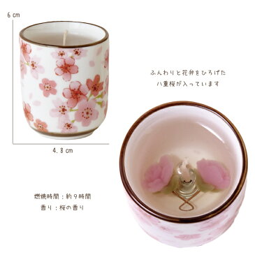 桜茶キャンドル　故人の好物シリーズ ろうそく 仏具 手元供養 キャンドル お供え メモリアル 贈り物 墓前 仏壇に