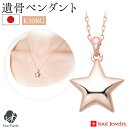 【ポイント5倍】遺骨ペンダント スター ローズゴールド 国産 soul jewerly ピンクゴールド 遺骨カプセル 遺骨ネックレス 手元供養 メモリアル ネッ...