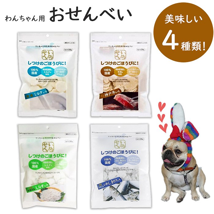 アラタ おせんべい いぬせん ノンフライ ローカロリー 愛犬用スナック しつけ ごほうび 特選 ミルク いわし 青のり しらす 神戸牛 犬用 おやつ TK007Gのサムネイル
