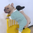 フレンチブルドッグ 秋 冬 服 犬 ロンパース パジャマ 春 裏起毛 かわいい オシャレ つなぎ トイプードル チワワ 柴犬 ダックス ポメラニアン ヨーキー シーズー マルチーズ キャバリア KM981OP 3