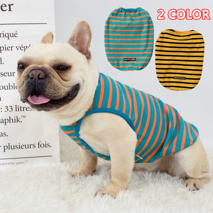 犬服 春夏 フレンチブルドッグ フレブル タンクトップ 犬 服 ペットウェア 犬服 ボーダー 中型犬 小型犬 KM233T