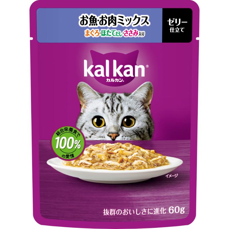 樂天商城 - 【お取り寄せ】 ［マースジャパン］カルカン パウチ お魚・お肉ミックス まぐろ・ほたてだし・ささみ入り 60g タイ