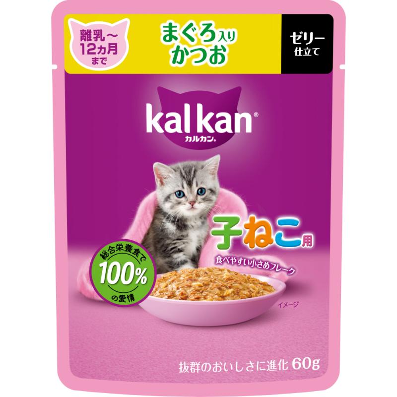 樂天商城 - 【お取り寄せ】 ［マースジャパン］カルカン パウチ 12ヵ月までの子ねこ用 まぐろ入りかつお 60g タイ