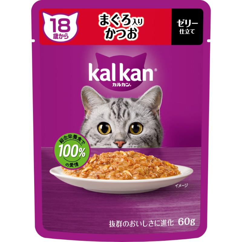 樂天商城 - 【お取り寄せ】 ［マースジャパン］カルカン パウチ 18歳から まぐろ入りかつお 60g タイ