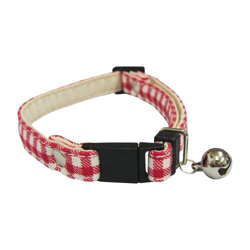 【お取り寄せ】 ブルーミー はずれるネコ首輪 スタンダード ギンガム レッド 日本