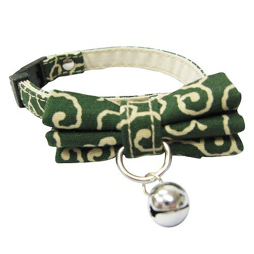 【お取り寄せ】 ブルーミー はずれるネコ首輪 リボン 唐草 緑 ( 唐草 緑 ) 日本