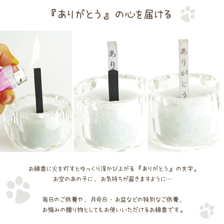 ペット仏具 ありがとう線香 10本入り CDケース入り【ネコポス対応】線香 お供え お悔やみ ペット供養 犬 猫 ペット仏具