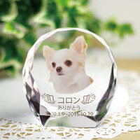 【ペット仏具】【ペット位牌】セレクトクリスタルラージペットメモリアルペット供養犬猫ガラスかわいいきれいミニ犬の位牌猫の位牌お供え丸ラウンドガラス