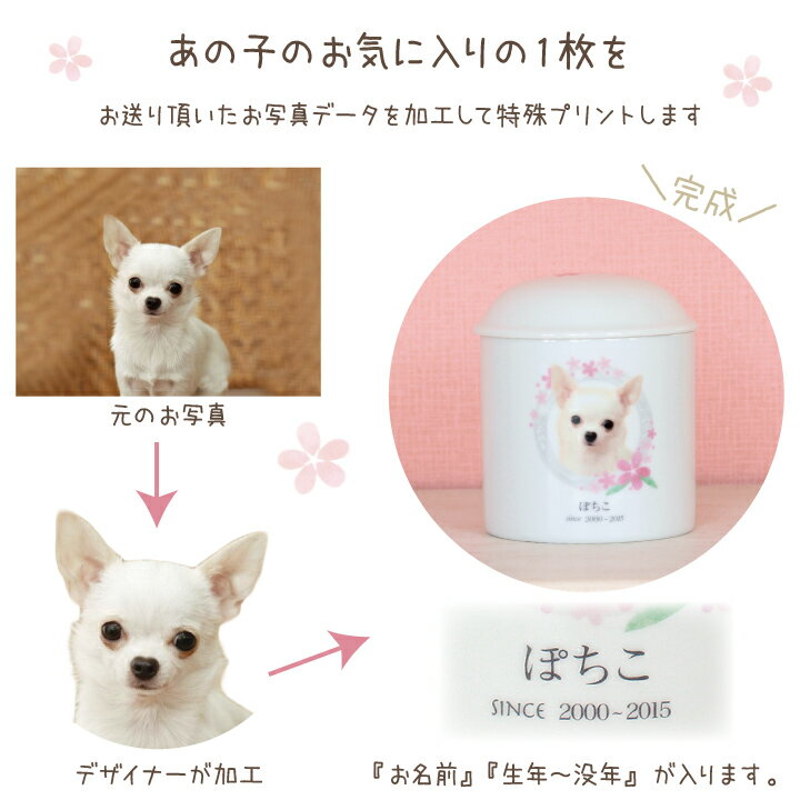楽天市場 ペット骨壷 写真入り骨壷 5寸 サイズ中型犬 大型犬 つぼ 骨入れ フォトフレーム 天使 ディアペット 骨いれ 骨壺 かわいい 絵 イラスト 遺影 オーダー 焼き付け ペット供養 ペットロス メモリアル 思い出 ペット仏壇仏具のディアペット