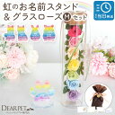 【ラッピング付】 ペット お悔やみ 贈り物 ギフト 虹の橋 お名前 スタンド グラスローズ M セット プリザ 虹の橋カード付 プリザーブドフラワー ラッピング 名入れ キャンドル 亡くなった お供え 犬 猫 メッセージ お花 お悔やみ花 zz