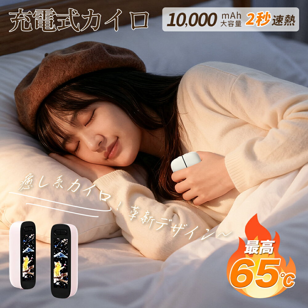 ＼雑誌紹介！猫ディスプレ・癒し系カイロ／充電式カイロ あんか カイロ 電気あんか 大容量10,000mAh 40..