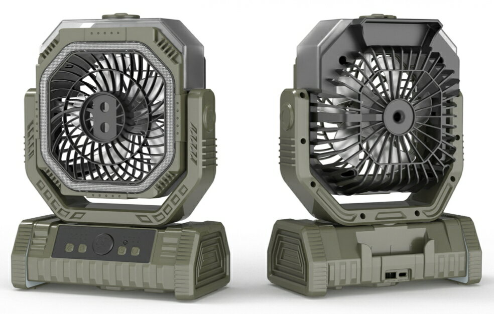 オリジナルデザイン ミスト加湿 扇風機 キャンプ 扇風機 アウトドア 自動首振り コードレス 卓上 吊り下げ 小型 サーキュレーター 充電式 タイマー LEDライト リモコン付 遠隔操作 軽量 低騒音 冷風 おしゃれ 防災 車中泊 扇風機