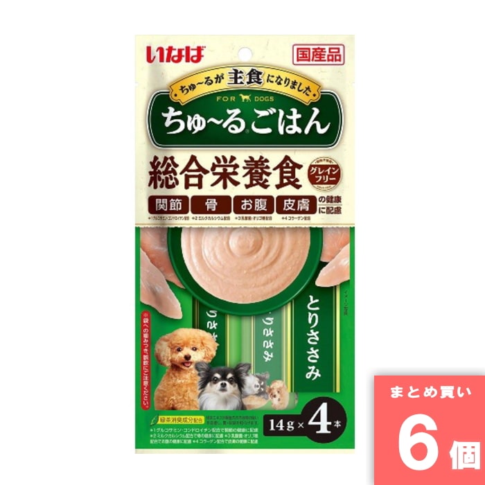 Rakuten - いなばペットフード [取寄10][まとめ買い][14g×4本] 【6個セット】ちゅ～るごはんとりささみ [4901133441721]
