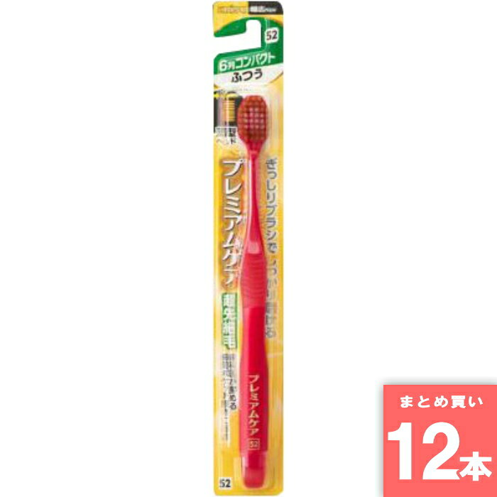 エビス [まとめ買い]【12本セット】プレミアムケアハブラシ 6列コンパクト ふつう