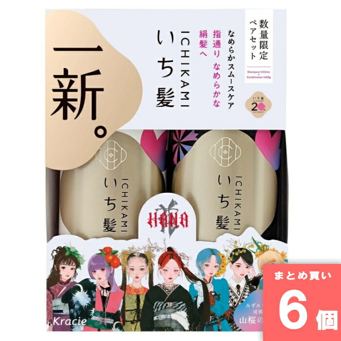 クラシエ [まとめ買い]【6個セット】いち髪 シャンプー＆コンディショナーペアセット なめらかスムースケア 450ml+450g