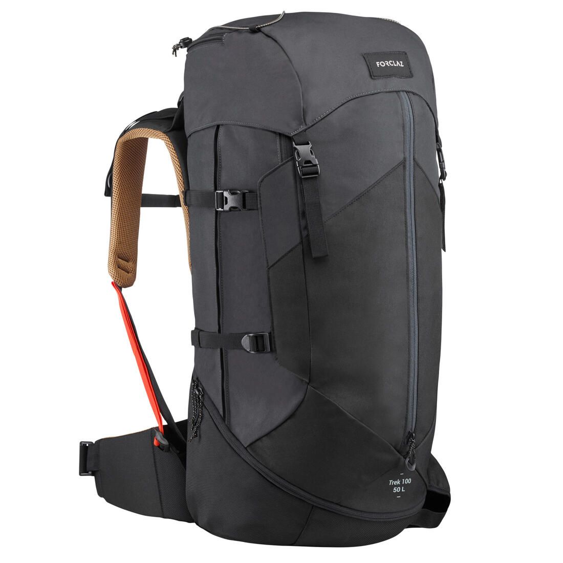 FORCLAZ (フォルクラ) 登山・トレッキング バックパック・ザック TREK 100 EASYFIT - メンズ 50L - カーボングレー - ワンサイズ - 8559690