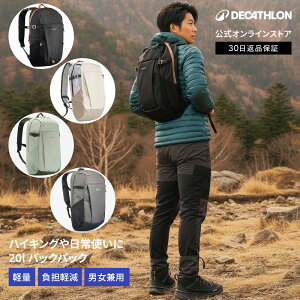 QUECHUA ケシュア 登山 ハイキング 普段使い バックパック リュック NH100 20L | レディース メンズ 軽量 軽い 大容量 通勤 通学 A4 ノートPC ビジネス 防災 アウトドア 内側ファスナー 背面ポケット 収納 20リットル リュックサック 登山リュック