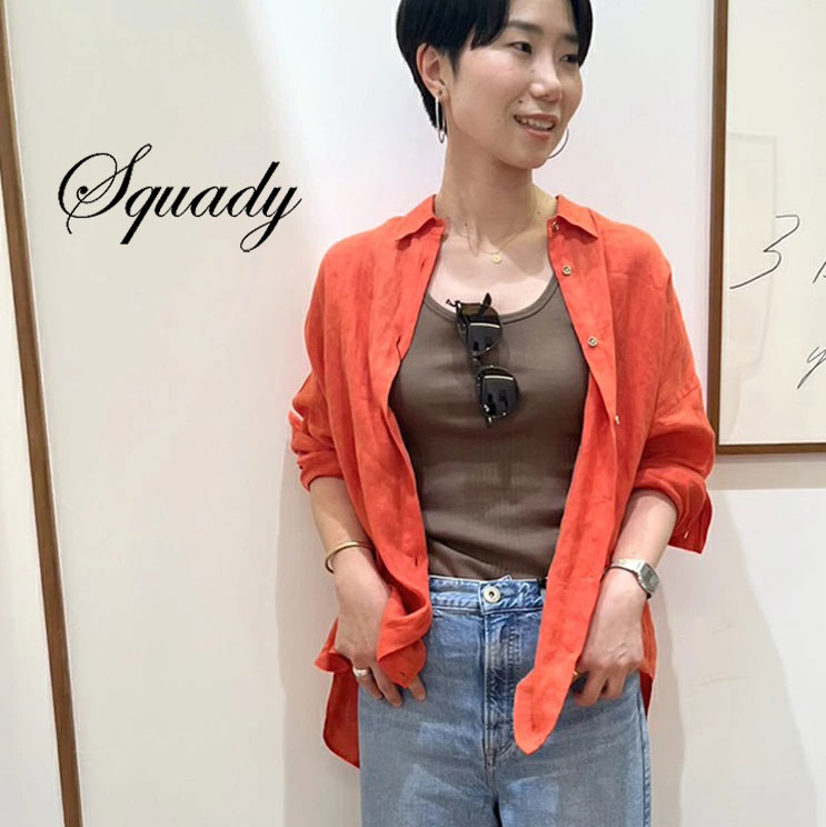 Rakuten - Squady スカディ　60Sフレンチリネンカシュクールシャツ　EW-320509